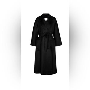 Max Mara Lilia 100% Black Cashmere Coat size Medium/Large ASO Meghan Markle